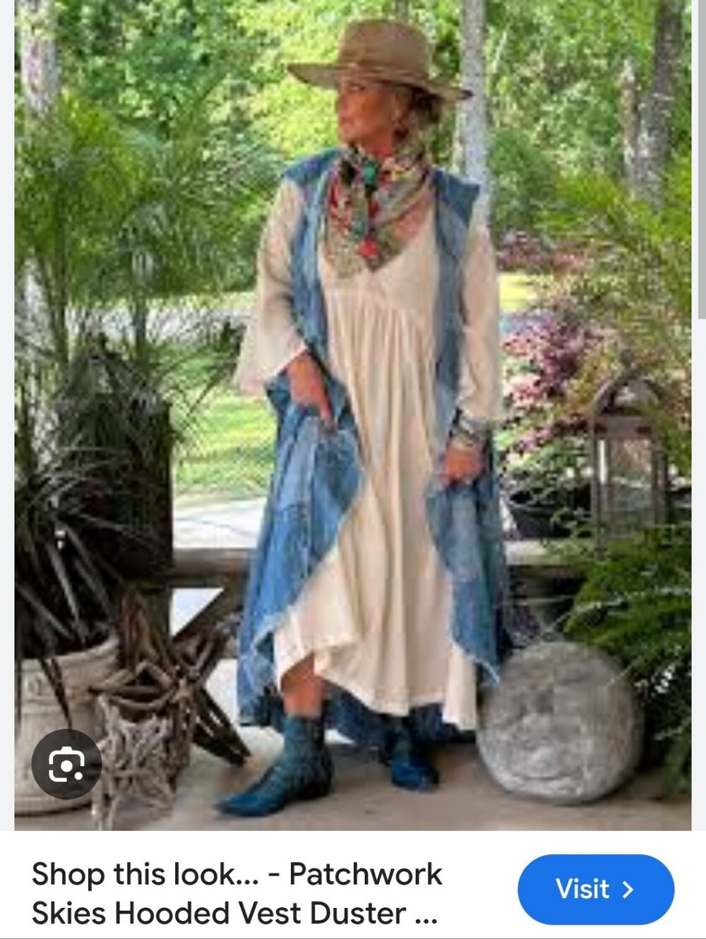 Jaded Gypsy Patchwork Skies Hooded Duster Vest NWOT L/ XL